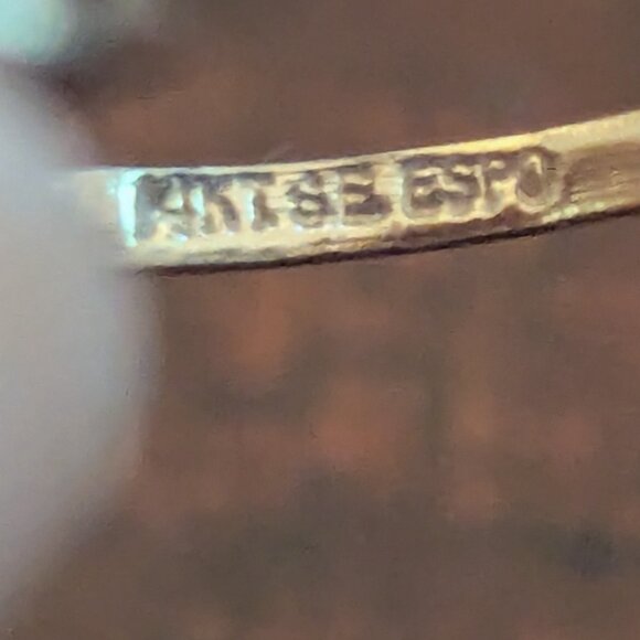 Dainty Carnelian 14K Gold 2 Diamond Ring GE ESPO Estate Size 7.75 Vintage - Picture 7 of 7